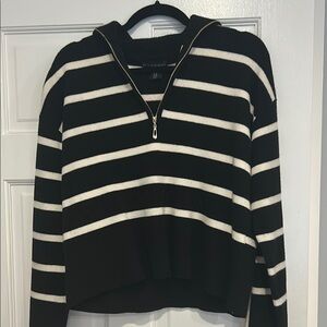 Black‎ and White Striped Women's Top